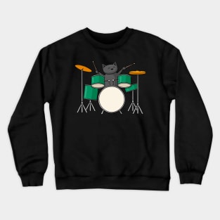 Drummer Cat Crewneck Sweatshirt